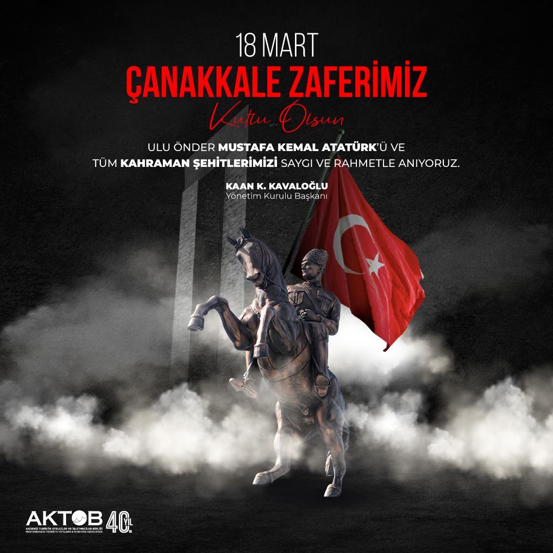 18 Mart Çanakkale Zaferimizin 109.yıldönümü kutlu olsun.Başta Ulu Önderimiz Mustafa Kemal Atatürk olmak üzere tüm kahramanlarımızı saygı,rahmet ve minnetle anıyoruz.