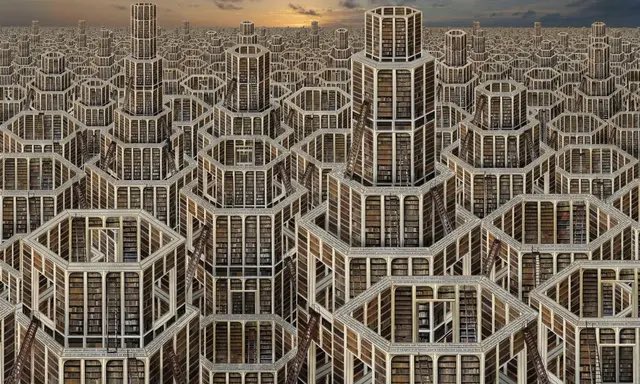metricstereo's tweet photo. Jean-François Rauzier The Library of Babel c-type print, mounted on aluminium, 2013 https://t.co/laxyjQMzK6