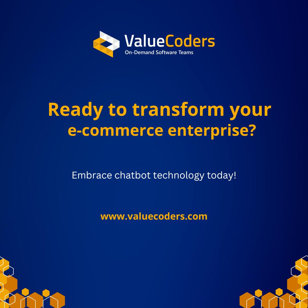 Struggling with abandoned carts in your online store? Say hello to chatbots – the secret weapon to boost sales and keep customers happy! Let's transform your e-commerce game together! #EcommerceConsulting #EcommerceSolutions #DigitalCommerce #ValueCoders