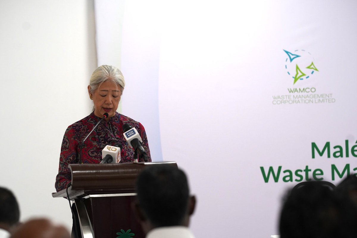JapaninMaldives's tweet photo. Ambassador Takeuchi joined the handover ceremony of the Malé Waste Management Transfer Station, constructed under the waste management project of @ADB_HQ in collaboration with @MoEnvmv and @WAMCOmv. It was funded by the assistance of USD 2 million from Japan's ADB fund of #JFPR. https://t.co/kMR8YtnlUz