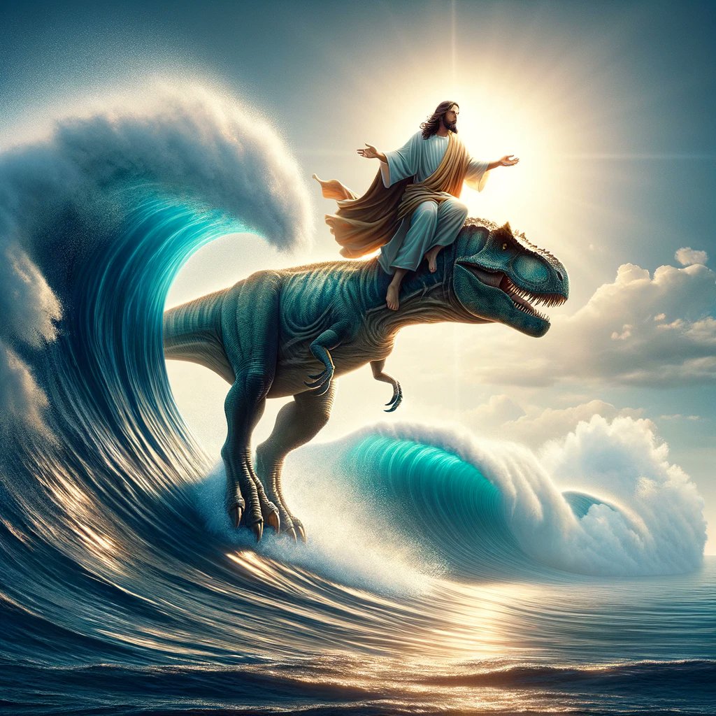 Name on thing cooler than the thought of Jesus riding a T-rex on a wave on the ocean. I'll wait.