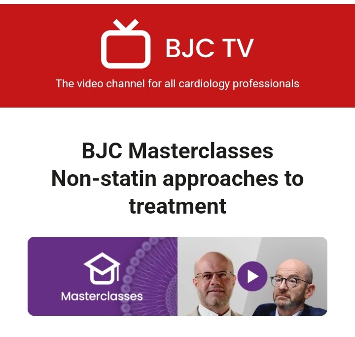 Delighted to deliver this @BrJCardiol Master Class 'Non-statin approaches to lipid management' as National Clinical Champion for Lipid Optimisation with my dear colleague Dr Dermot Neely. Access here 👇 tv.bjcardio.co.uk/masterclass/ma… @cardiorespLTHT @LeedsHospitals @mirvatalasnag