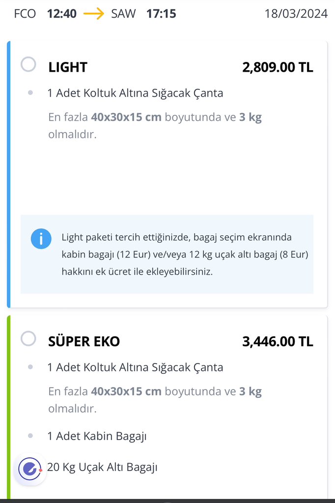 GozdeElonu's tweet photo. @ucurbenipegasus @pegasusdestek  bilet değişikliği için light paket + kabin bagaj hakkı satın alarak ilerleyemiyorum. Ekrandaki sayfadan sonra seçim sunulmuyor notta yazıldığı  gibi. Destek lütfen. https://t.co/C6ZB9zypXh