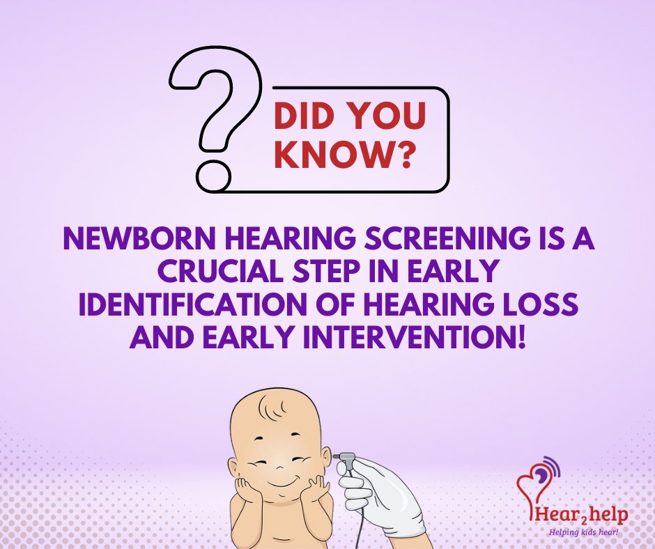 hear_help's tweet photo. Studies show that around 1 to 3 out of every 1,000 babies are born with some degree of hearing loss. Early detection through hearing screening can lead to timely intervention and support!
#Helpingkidshear #H2H https://t.co/aq0twDoPWa