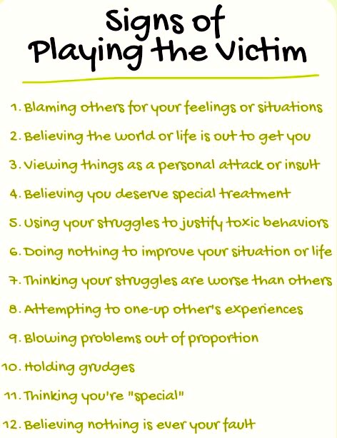 Signs of Victim Mentality