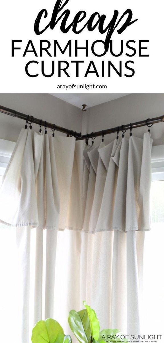 ppennypincher's tweet image. Quickly update your home on a budget with DIY modern farmhouse curtains made from Drop Cloth. The cheap, easy and no sew way to start decorating in the farmhouse style. #farmhousestyle #bedroomdiy dlvr.it/T4D7HM