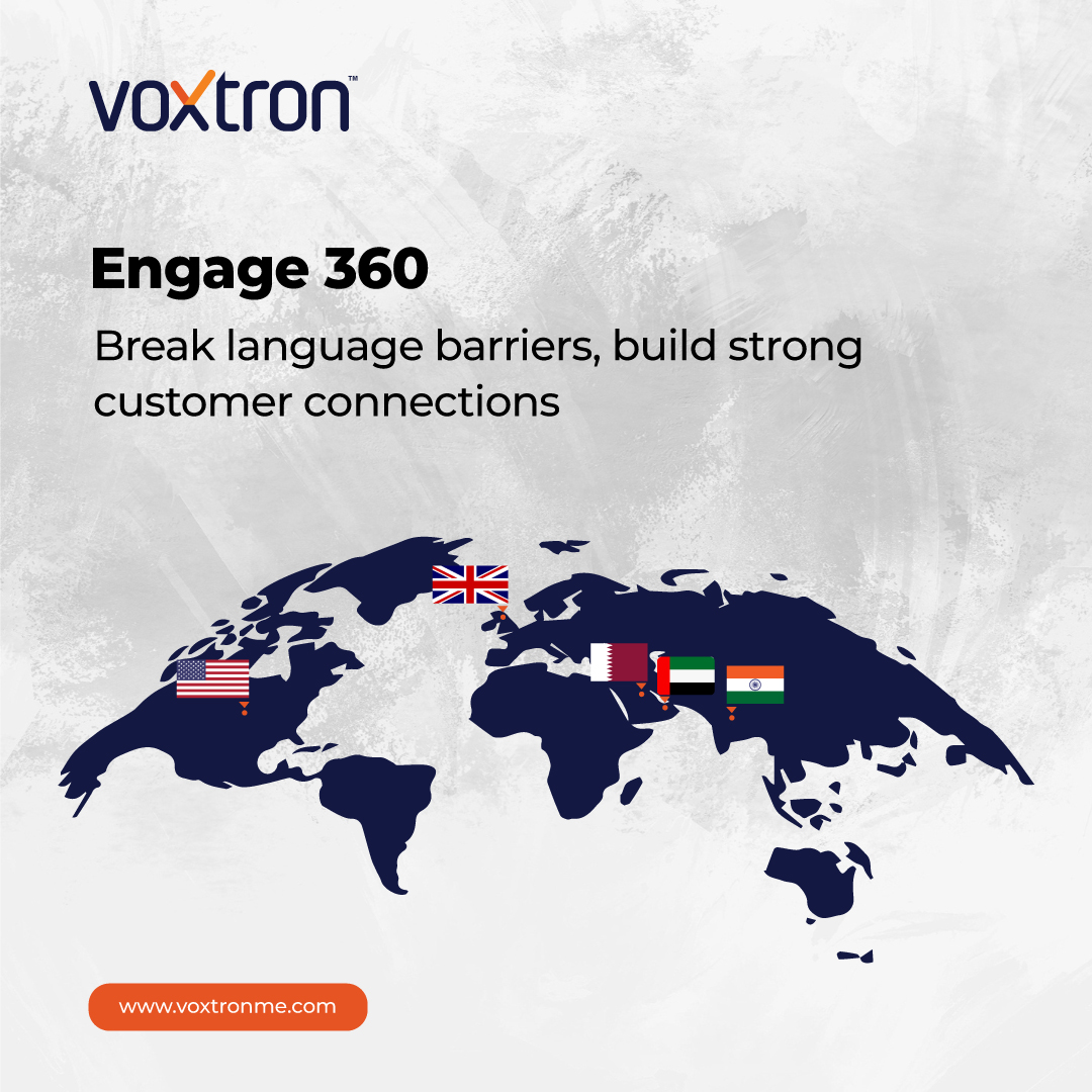 Overcome language barriers effortlessly with configurable multi-language bots in Engage 360 for seamless communication in customers' preferred languages for a truly global support experience. 

#MultilingualSupport #Engage360 #GlobalCustomerSupport #InclusiveService #voxtronme