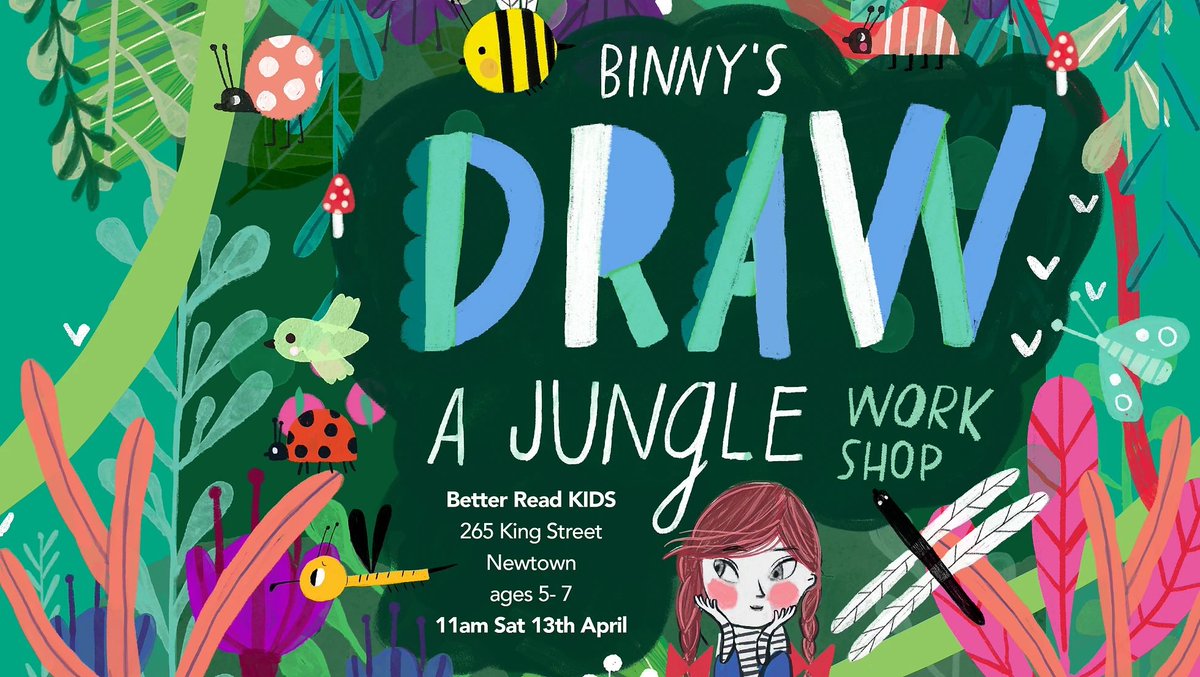 binnytalib's tweet image. Super excited for my kids Draw a jungle April holiday workshop for kids 💖🦋🐞🐸 #illustration #kidsworkshop #newtown #illustrator #kidsbooks
