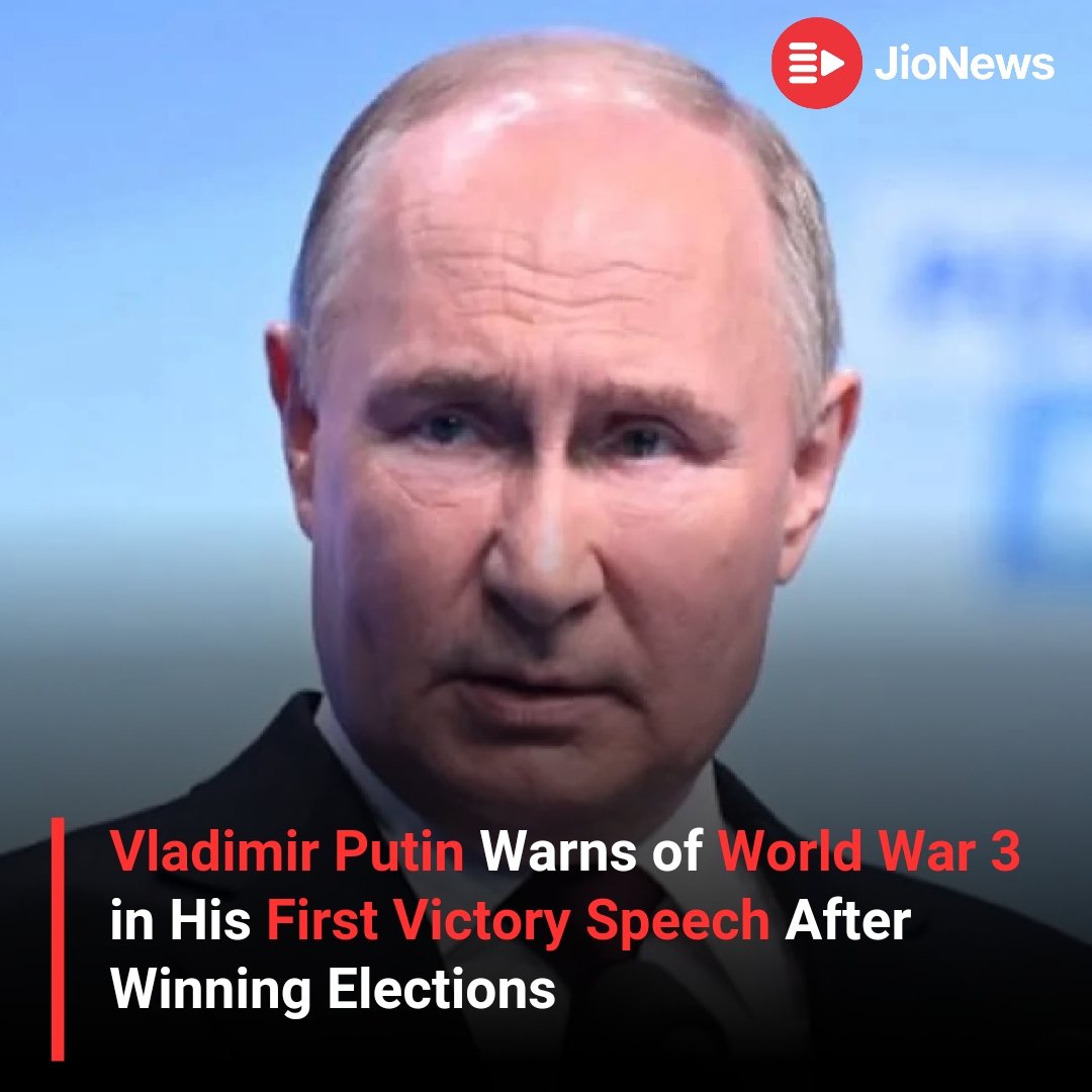 JioNews's tweet image. Russian President Vladimir Putin warned of the risks of World War 3, if conflict between Russia and NATO escalated. He also mentioned the possibility of creating a buffer zone in Ukraine to defend Russian territory.

#RussianElections #Putin #NATO

Read more: