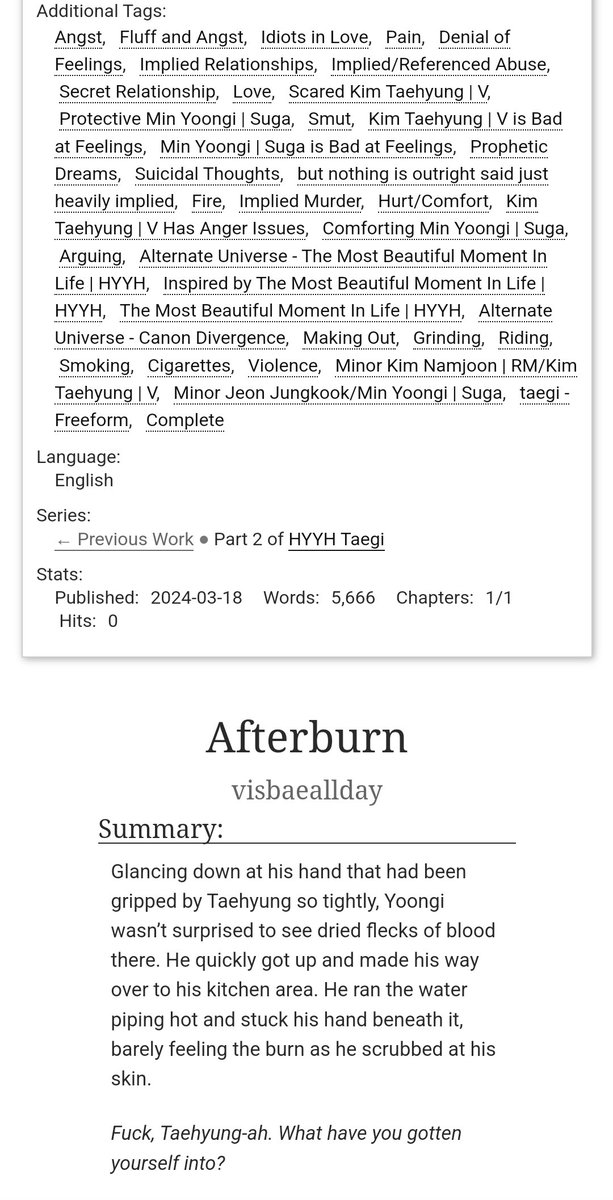 taedayz's tweet photo. 🔥 JUST POSTED: "Afterburn"  another hyyh taegi fic following the events of Afterhours 🔥 A big thank you to everyone who supported and commented on the first fic in this series! Pls let me know what you think of this one as well!! ♡ 
🔗 https://t.co/YM0FFCv0Xp https://t.co/M3KkteF7c1