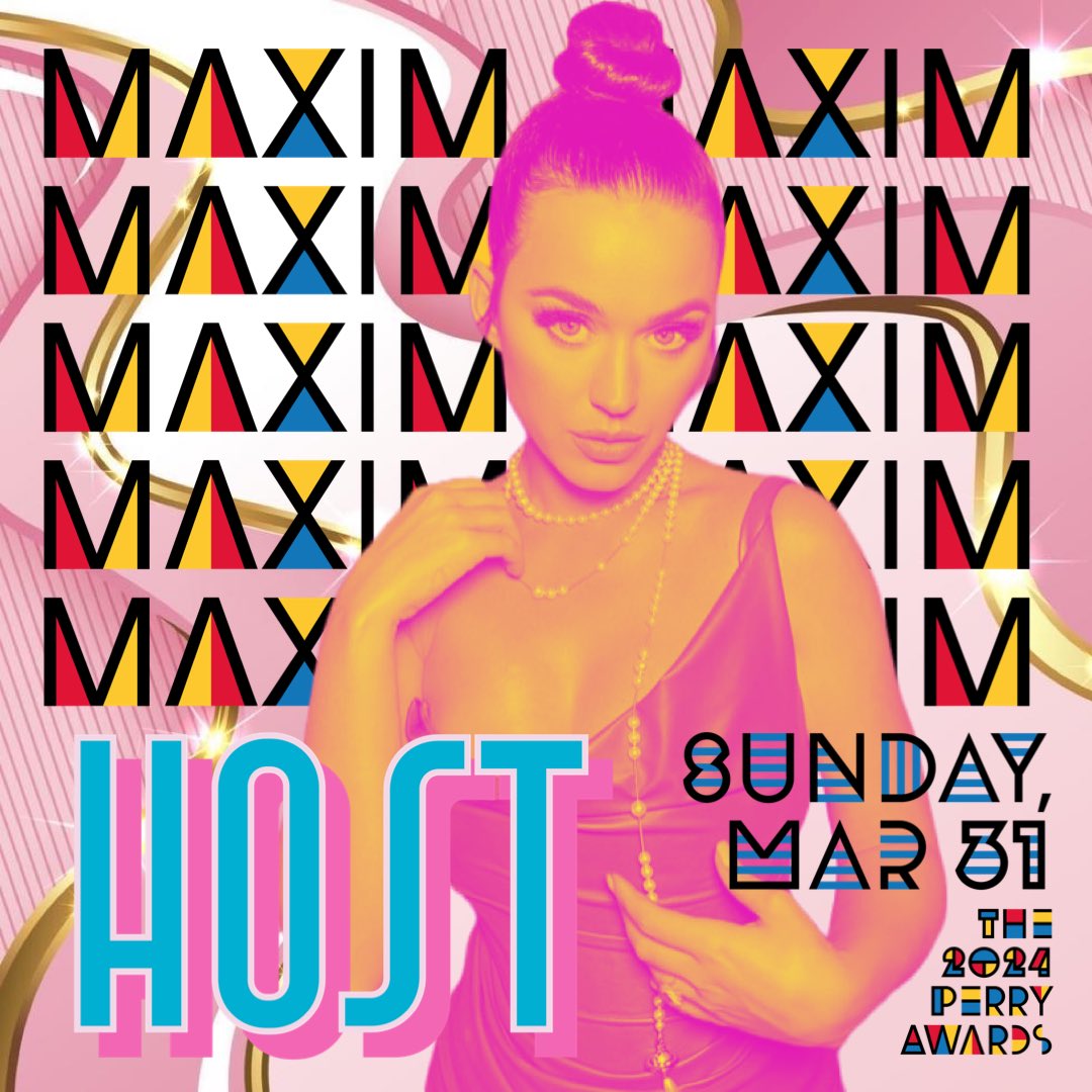 ThePerryAwards's tweet photo. JUST IN: @popsicle12334 is confirmed to be attending as our Host for the opening ceremony at the #2024PerryAwards 🏆

Catch Maxim and the rest of your favourite goofy and spontaneous Katycats all together at Awards Night, live Sunday, March 31, 2024.

#6thPERRYAwards
 #PERRYs https://t.co/Fs4RwL13fU