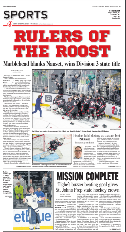 PhilStacey_SN's tweet image. Page paginators, who design our newspaper pages, are behind-the-curtain greats whose terrific work often goes unnoticed by the vast majority. So let's change that and share Monday's sports front from the amazing Lorin Stuart, who always makes our stories and photos pop.