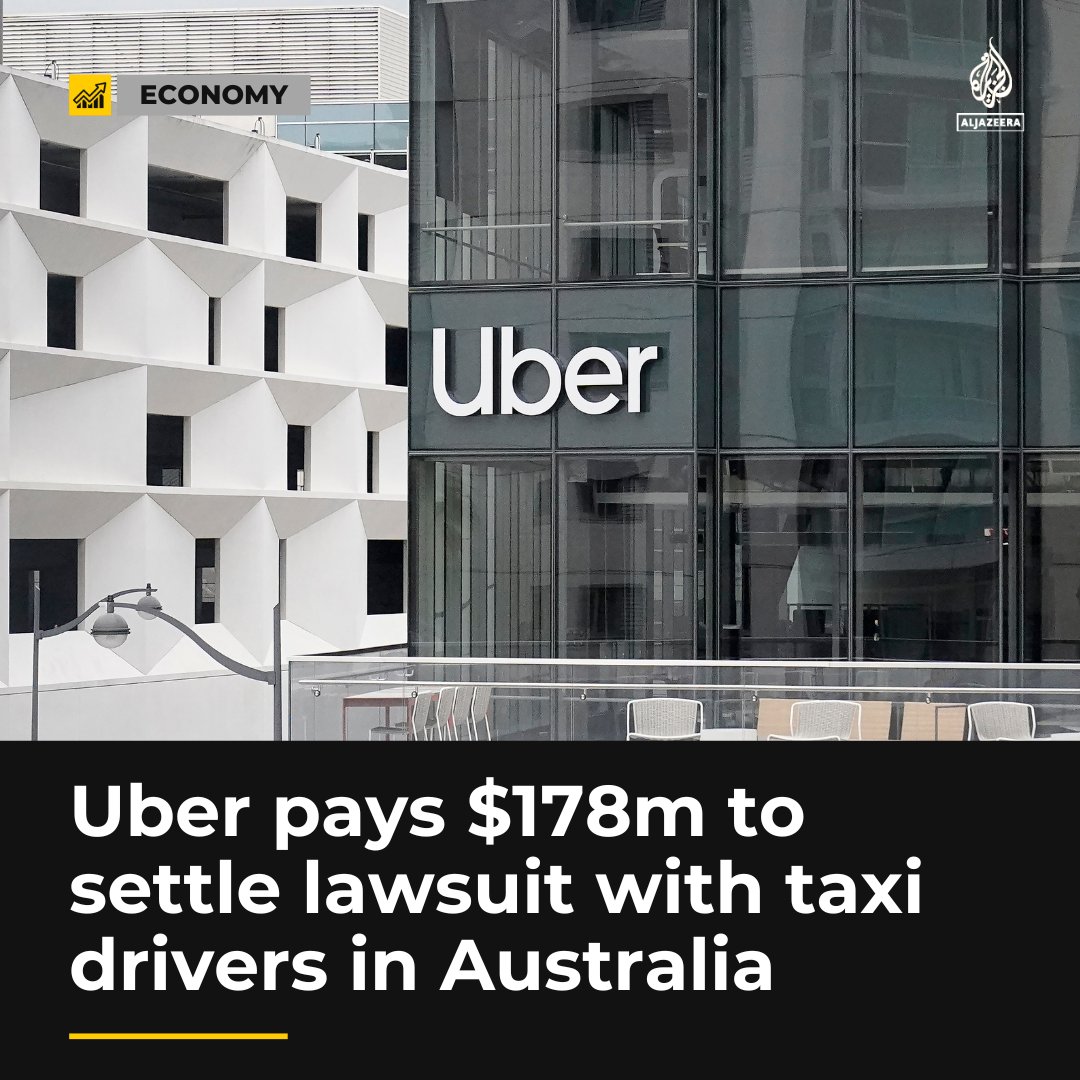 Uber has agreed to pay $178 million to settle a lawsuit with taxi and hire car drivers in Australia who claim they lost earnings to the ride-hailing app aje.io/jbdyb3