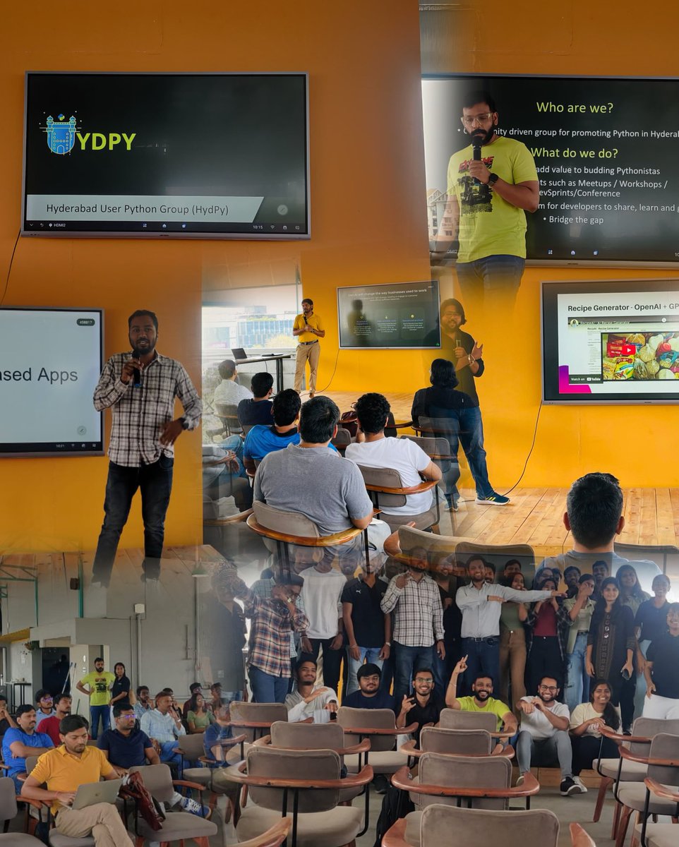 Our March meetup ended on a high note last weekend! Big thanks to the speakers and attendees from Hyderabad for making it awesome! And a shoutout to @dshglobal for hosting us! 🙌 
#hydpy #meetup #GenAI #LLMs #Python #cultureandsociety #Hyderabad
