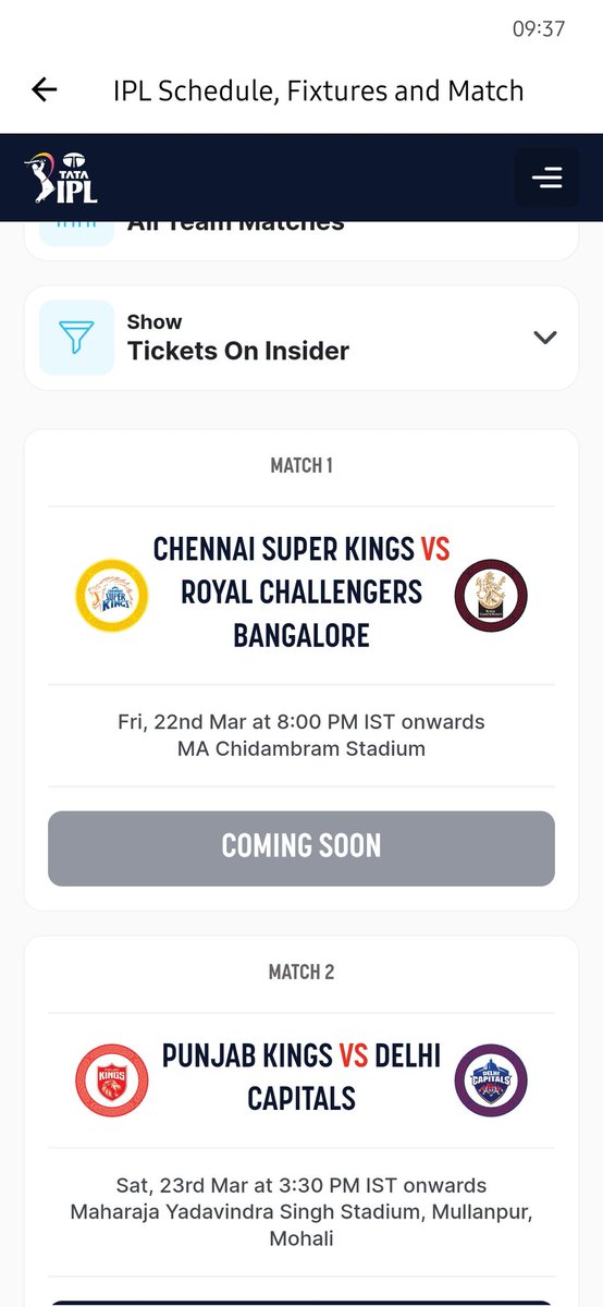 ChinmayaanandaP's tweet photo. The only booking partner of #cskIPL is @paytminsider. Tickets opening at 9.30, it is 9.37 in the screen shot. Have some shame!
#CSK #CSKvRCB #IPL2024 https://t.co/pz61S5DdQg