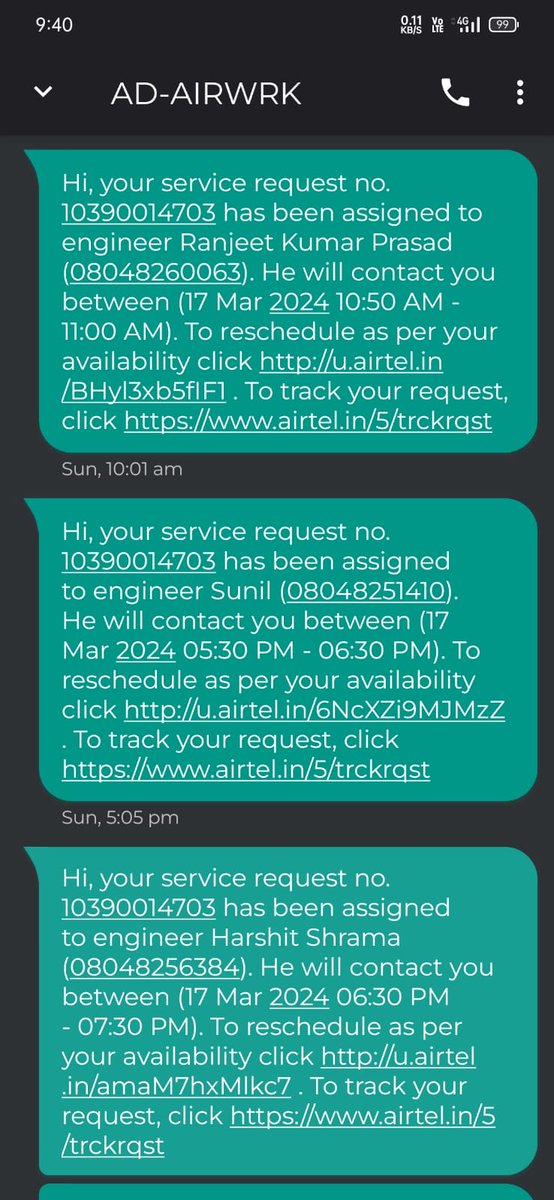 a0india's tweet photo. @airtelindia @airtelnews why can't you #assign a #technician for a simple #issue which could have been resolved in few hours have taken 1 complete #day and still #not_resolved? No technician have visited for the #broadband_issue,and there is #no_internet for past 1 day https://t.co/3MCQSXBeEQ