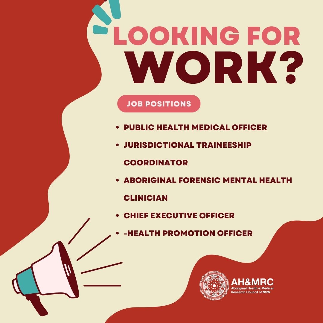 Looking for a change? We've got lots of job opportunities available on our website here: ahmrc.org.au/work-with-us/ If you've got a gig you want to get out, contact us via comms@ahmrc.org.au #JobOpportunities