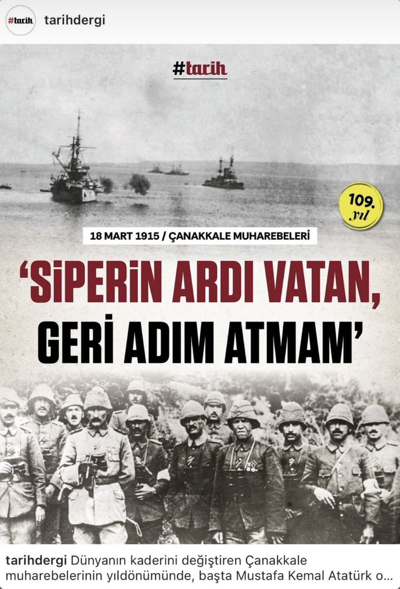 Düşün ki, haşrolan kan, kemik eti
Yaptığı bu tümsek, amansız çetin
Bir harbin sonunda bütün milletin
Hürriyet zevkini tattığı yerdir.
#18martcanakkalezaferi