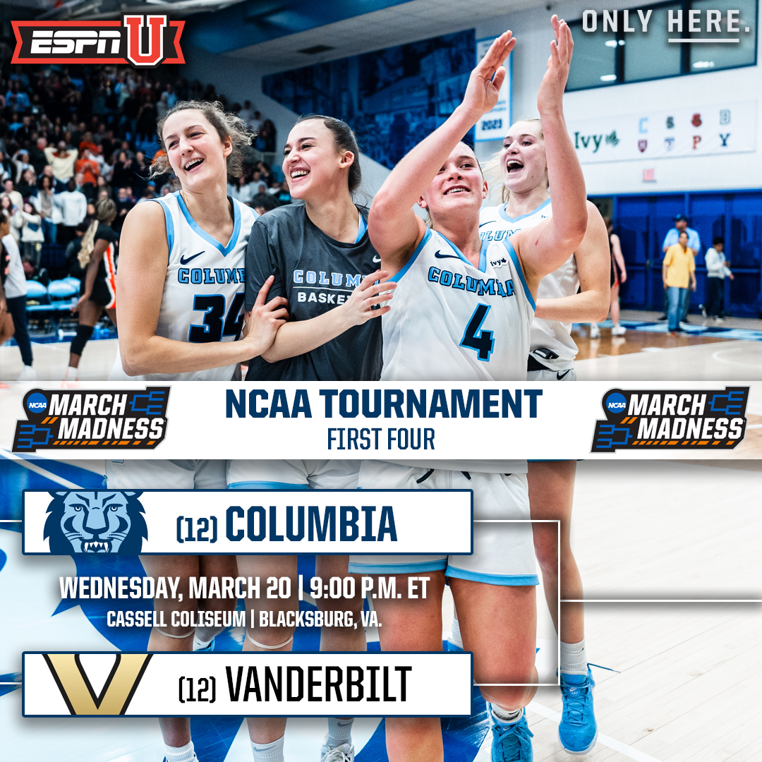 Game Details 📝 Our First Four game vs. Vanderbilt will take place Wednesday, March 20 at 9 p.m. ET. 📺 ESPNU 📰 bit.ly/3VnLFAW #RoarLionRoar 🦁 // #OnlyHere 🗽