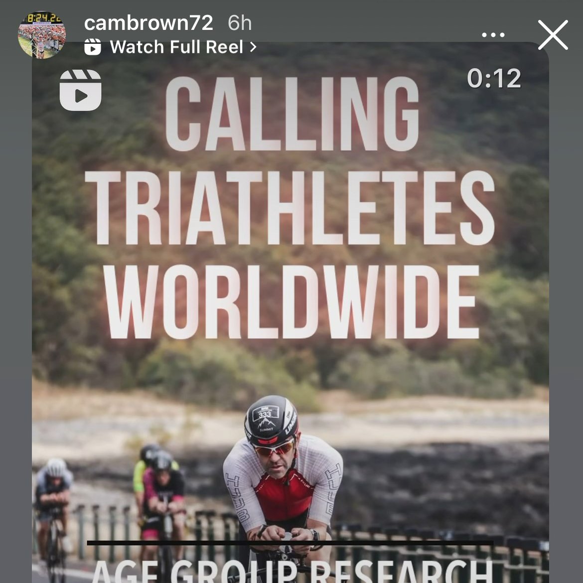 A massive thank you to <a href="/IRONMANtri/">IRONMAN Triathlon</a> legend, <a href="/ChuckiBrown/">Cameron Brown</a> for sharing my PhD research banner with his Instagram followers. 
Recruiting participants for research is challenging, so this is VERY much appreciated, Cam. #sportscience #phdresearch
Learn more > deakin.au/3Oef4sF