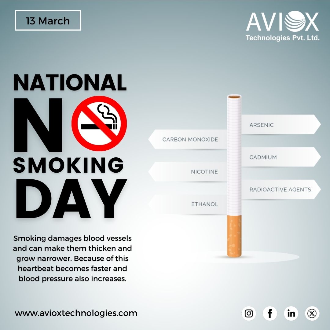 AvioxT's tweet photo. 🚭 Today, We Observe National #NoSmoking Day! 🚭

On this significant occasion, let us raise #awareness about the harmful effects of smoking and reaffirm our commitment to leading healthier lives.

Take the pledge today to say no to smoking and yes to a healthier lifestyle. 🚭💪 https://t.co/rknbhFLgtm