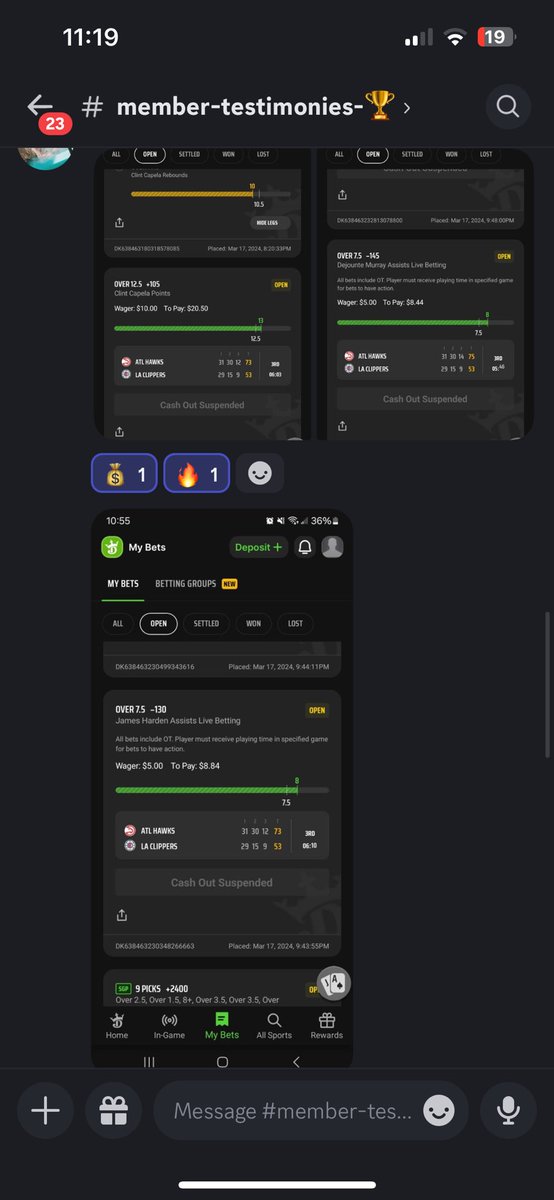Dylan_Harmon's tweet photo. Another night of GREEN slips in the server get with the winning squad link in bio! 💰 #NBA #NBAPicks #NBASundays #DraftKings #fanduel #PrizePicks #PrizePicksNBA #Bovada #SportsBettingX #SportsPicks #sports #GamblingX #GamblingCommunity #sportsbettor #capper https://t.co/EIk6cK9Vnp