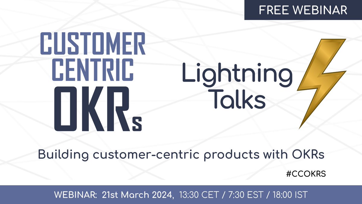 Have experience implementing OKRs in your org? Want to share it with our audience, please submit your proposal for a 3 mins lightning talk. Sign up here: confengine.com/-custom-by-sou…