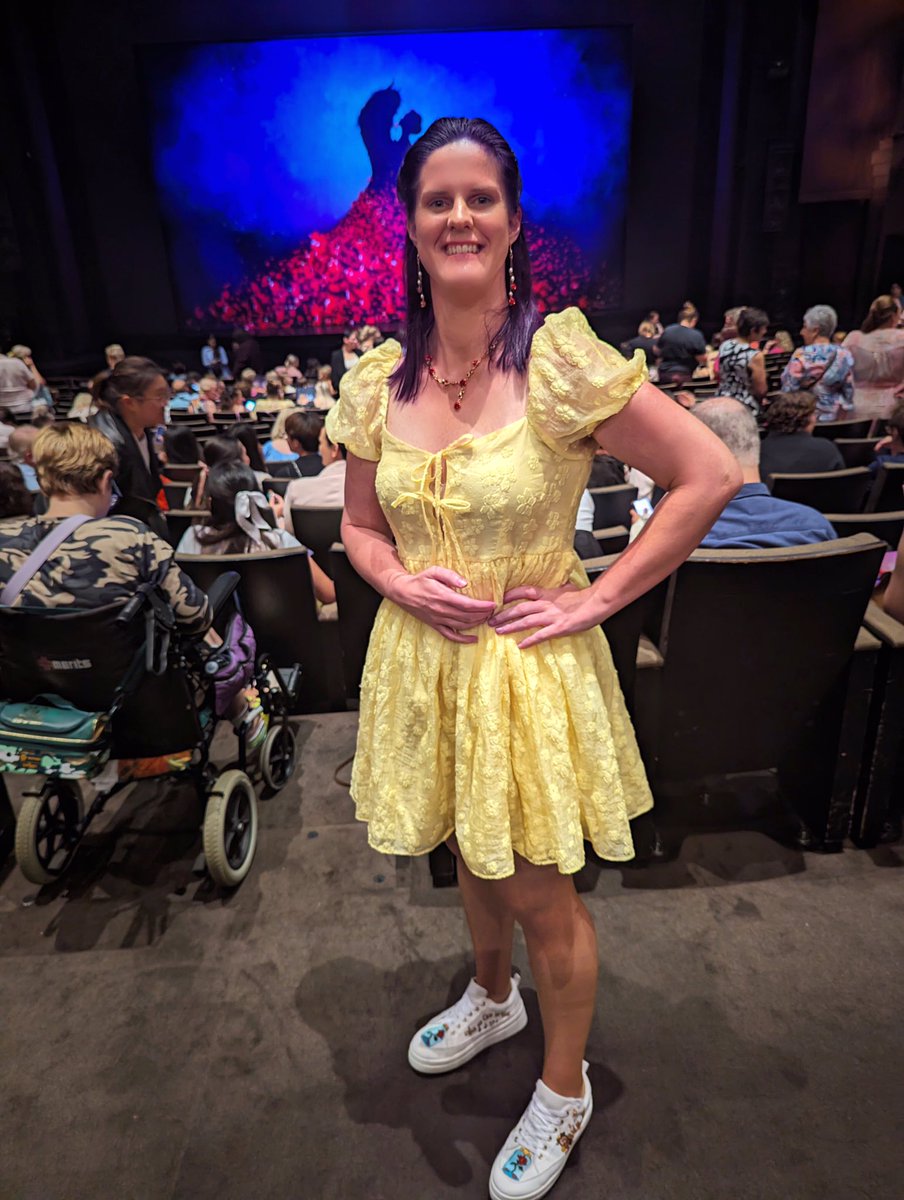 BekiTara92's tweet photo. Tale as Old as Time, Song as old as Rhyme✨🌹@Disney #BeautyAndTheBeast musical is magical in every sense! 💛🌹Of course I had to #disneybound as #Belle complete with my self customised shoes of Mrs Potts and Chip 🫖 and Lumiere amd Cogsworth 🕯️🕰️ https://t.co/X3hMqo78la