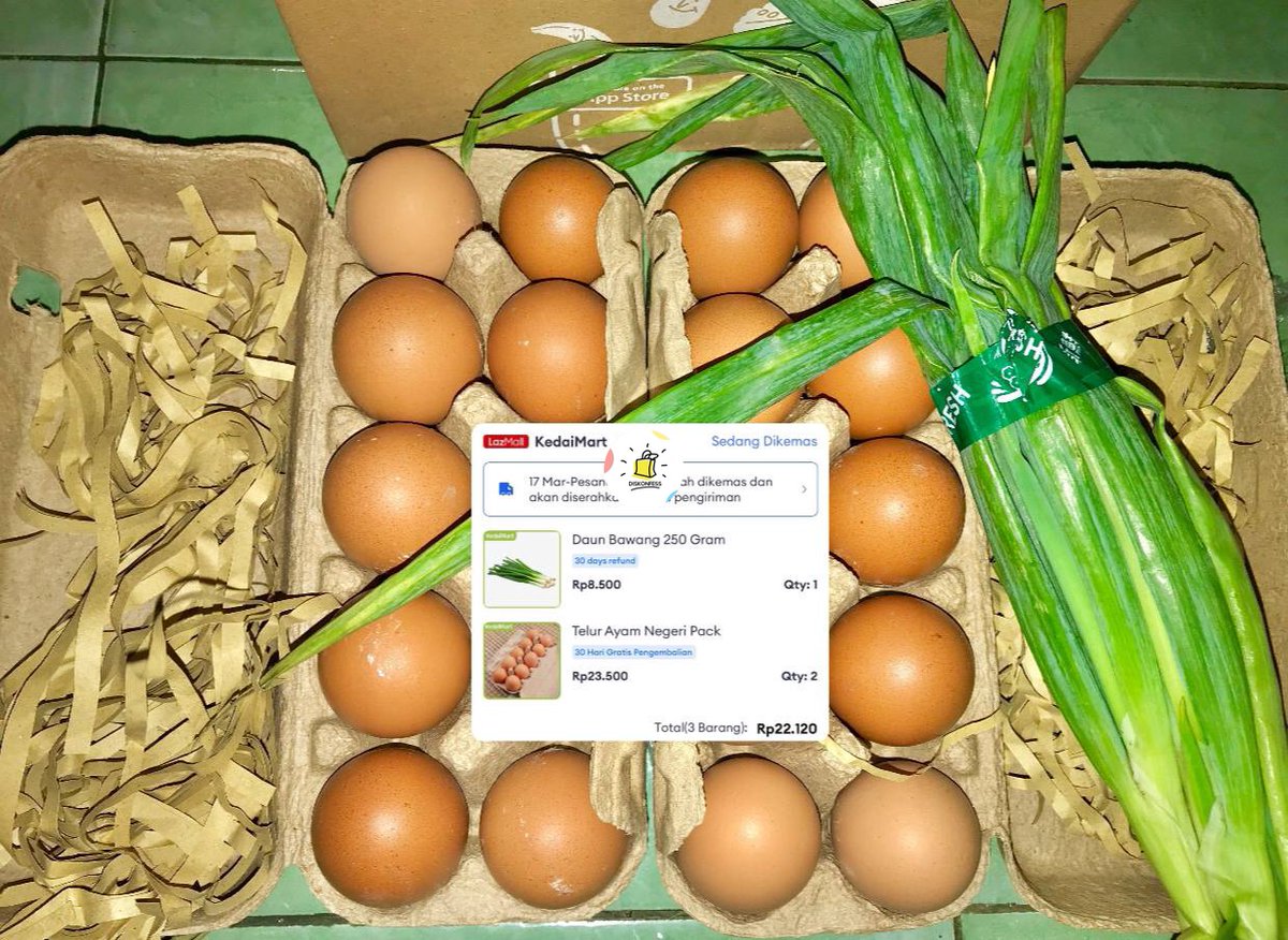 discountfess's tweet photo. kedaimart fresh emg ga pernah gagal, pengiriman satu hari sampe mana besar2 telurnya🫠 pake vc 25/50 pamer https://t.co/kt4PYMKTHK