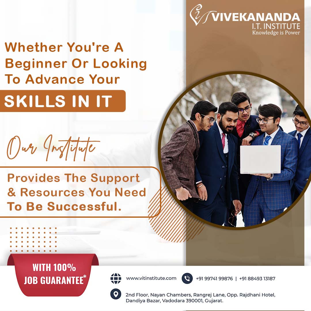Whether you're a tech enthusiast eager to dive in or a seasoned professional aiming for new heights, our institute is your ultimate destination. 

#IT #itskills #iteducation #GurukulOfNetworking #VivekanandaITinstitute #ITtraininginstitute #VIT #Vadodara #Vadodaracity