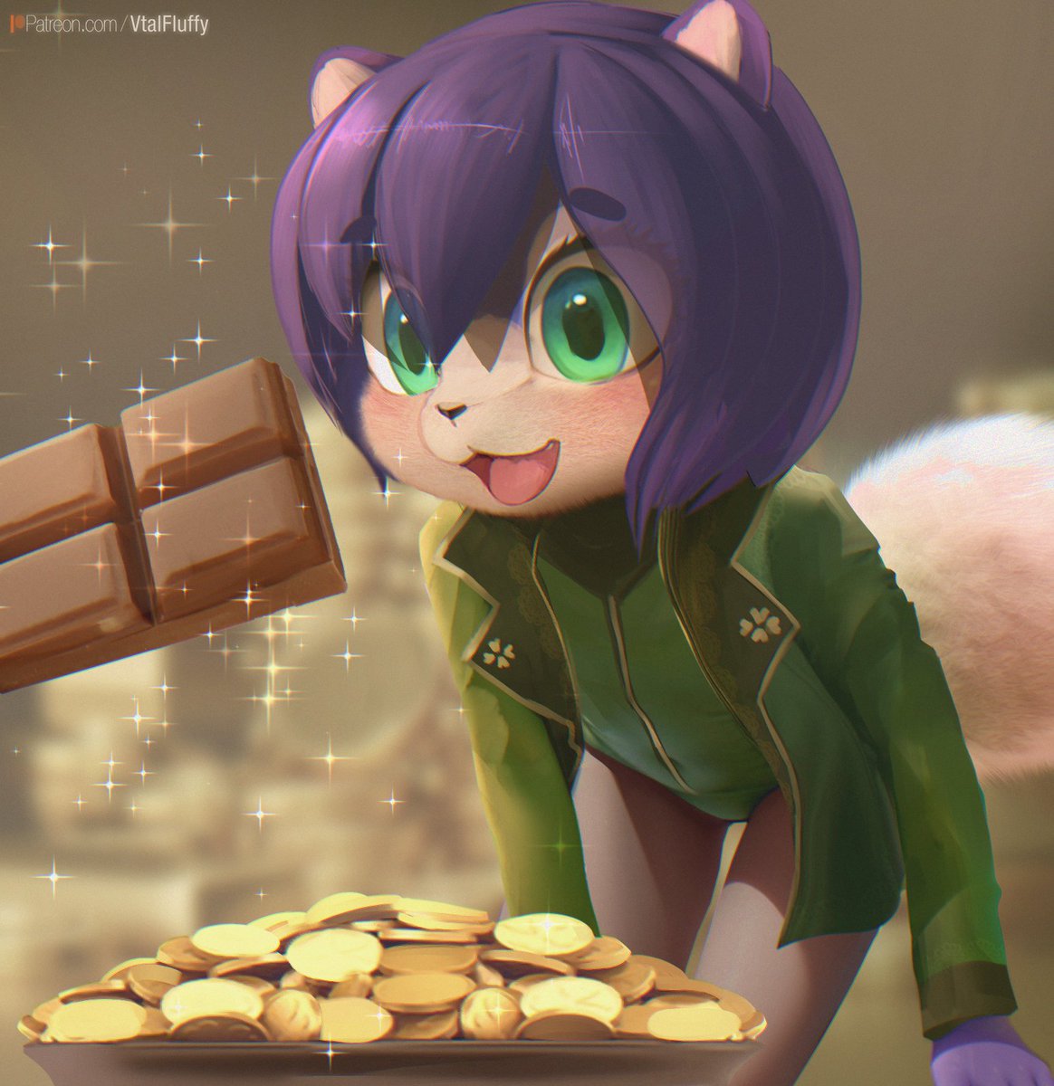Vtal_SoftCuddles (@vsoftcuddles) on Twitter photo #HappyStPatricksDay !    Krysi always celebrates by eating as many choco-coins as possible ( too smol for beer obviously ) 
#furry #digital #art #digitalart #HappyStPatricksDay !    Krysi always celebrates by eating as many choco-coins as possible ( too smol for beer obviously ) 
#furry #digital #art #digitalart