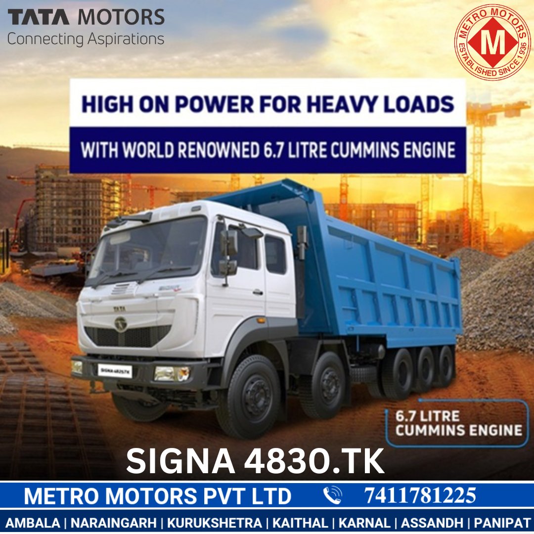 MetromotorsCv's tweet photo. World-class SIGNA https://t.co/OVZHWbSadu products your drivers will be content and productive in a superiorly comfortable and ergonomic Signa cabin, which will help your projects remain lucrative.
अधिक जानकारी के लिए कॉल करें - ☎️ 7411781225 ☎️
#metromotorsprivateltd #TataTruck https://t.co/k1HSClkSyX