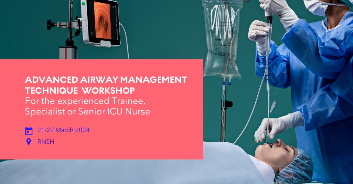 ambuaustralia's tweet image. Are you an experienced trainee, specialist or senior nurse in Intensive Care, Anaesthesia, Emergency, Pre-Hospital and Rural/Remote Medicine, or paramedic, this is the workshop for you!
ccam.net.au 

Sponsored by Ambu.

#DifficultAirway #AirwayManagement #Anaesthesia