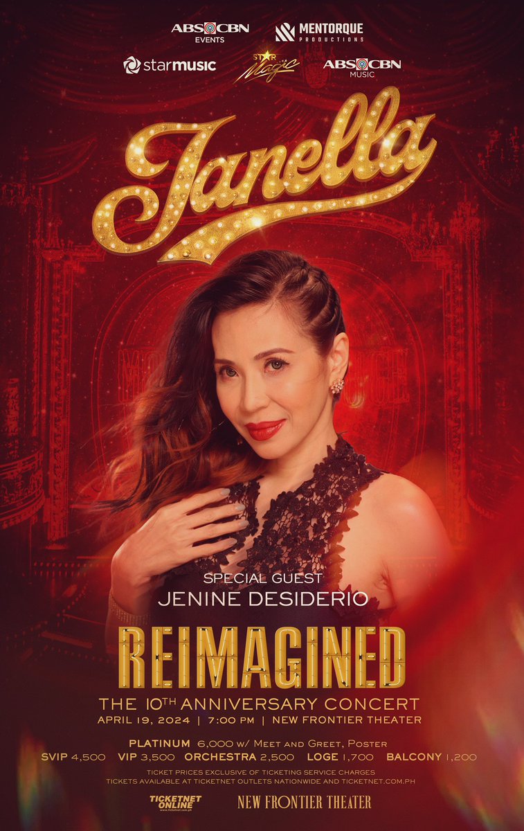 Double the star power, double the magic! 🌟 Joining @superjanella’s milestone is none other than her incredible mom, Jenine Desiderio! 🎉 Janella Reimagined this April 19, 2024, at the New Frontier Theater. Tickets are available in all ticketnet outlet or online via