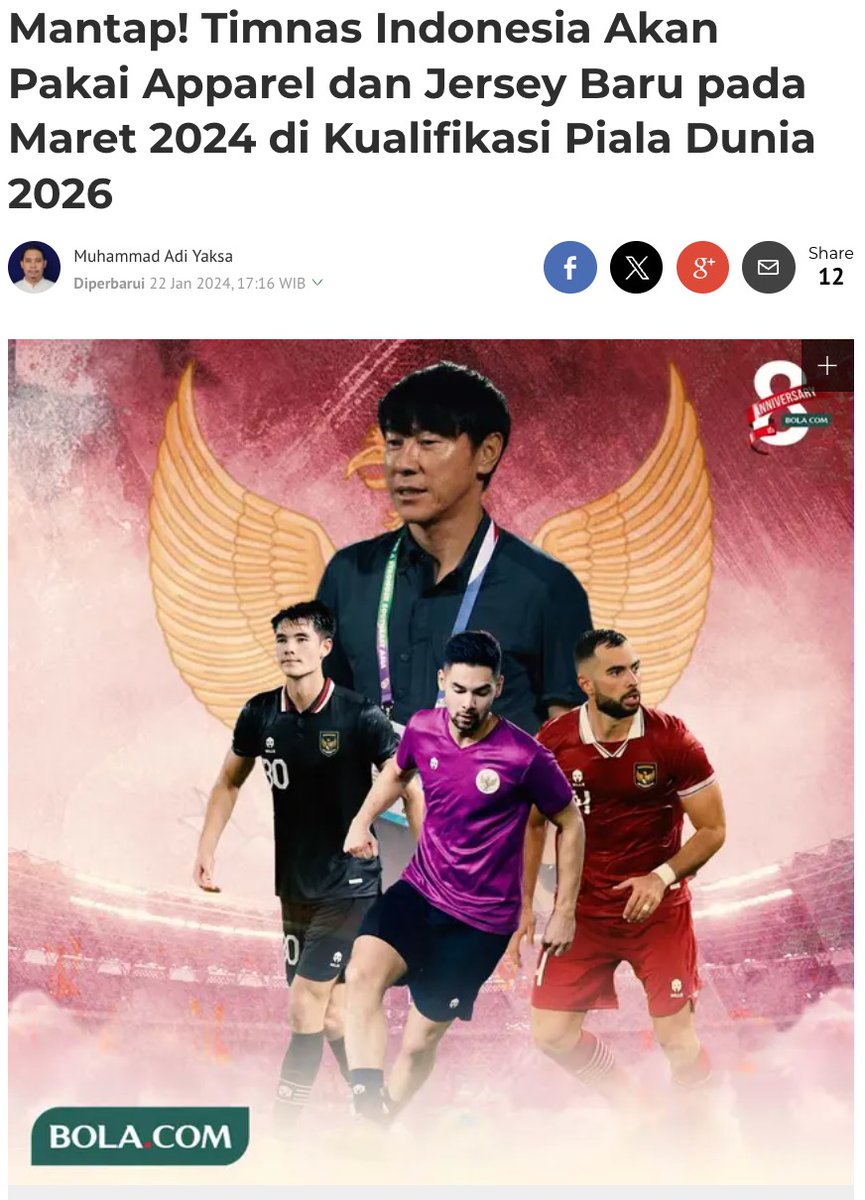 sebutir_baja's tweet photo. ada yang udah liat #JerseyTimnasGaruda yang baru?? baru era ini gw sesuka itu sama apparel nya karna mengusung tema yang keren juga, semoga bisa bawa keberuntungan dan semangat baru buat tim nasional kita KostumTimnas BuatanMilenial

baca selengkapnya disini : 

https://t.co/s4zkLGtI3n