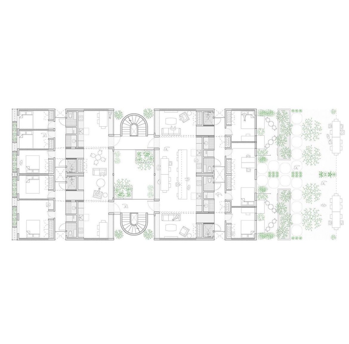 Adding density is not just about towers around train stations.

It’s also about intensifying suburbia, like this wonderful infill by the Open Workshop and Saw Inc in San Francisco