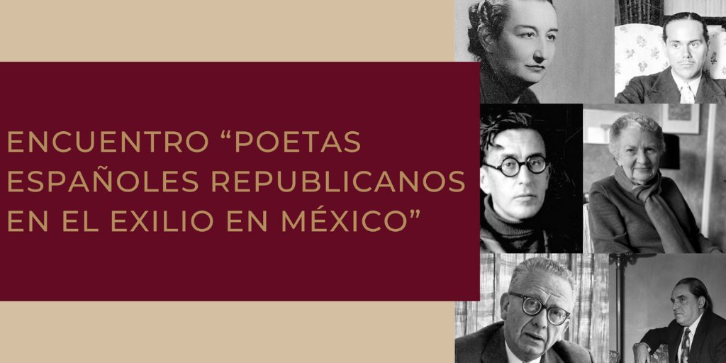 IMEXEsp's tweet photo. Para celebrar el #DíaMundialDeLaPoesía, el 21 de marzo (19.00 h) el ICME y la sede Madrid #ANIP #SMGE invitan al encuentro "Poetas españoles republicanos en el exilio en 🇲🇽"
En el acto, se leerá a poetas como #LeónFelipe, #AngelinaMuñizHuberman y #MaxAub
https://t.co/ix0RIaWPtr https://t.co/hSE2uWZlVI