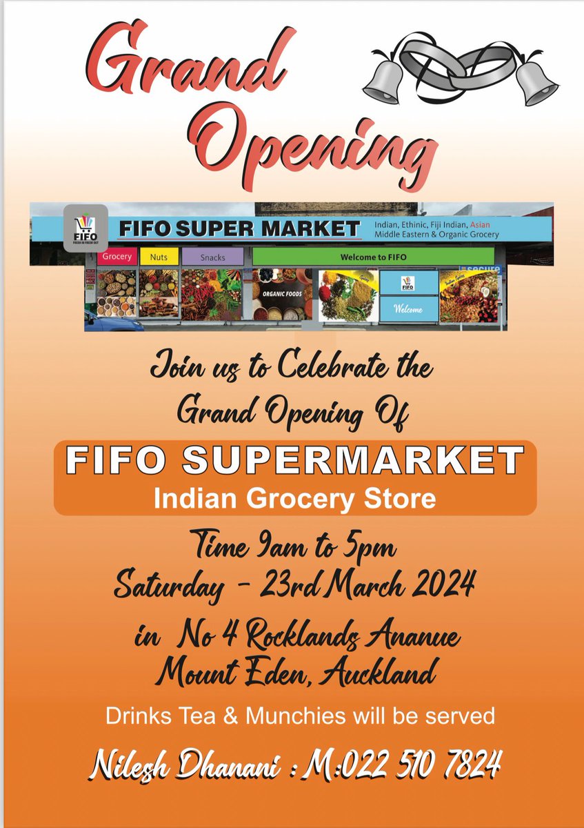 FIFO supermarket is the place to go to for your grocery needs. Let's join in the opening ceremony this Saturday. #supermarket #indiangrocery #indiangrocerystore #indiangroceries #auckland #newzealand