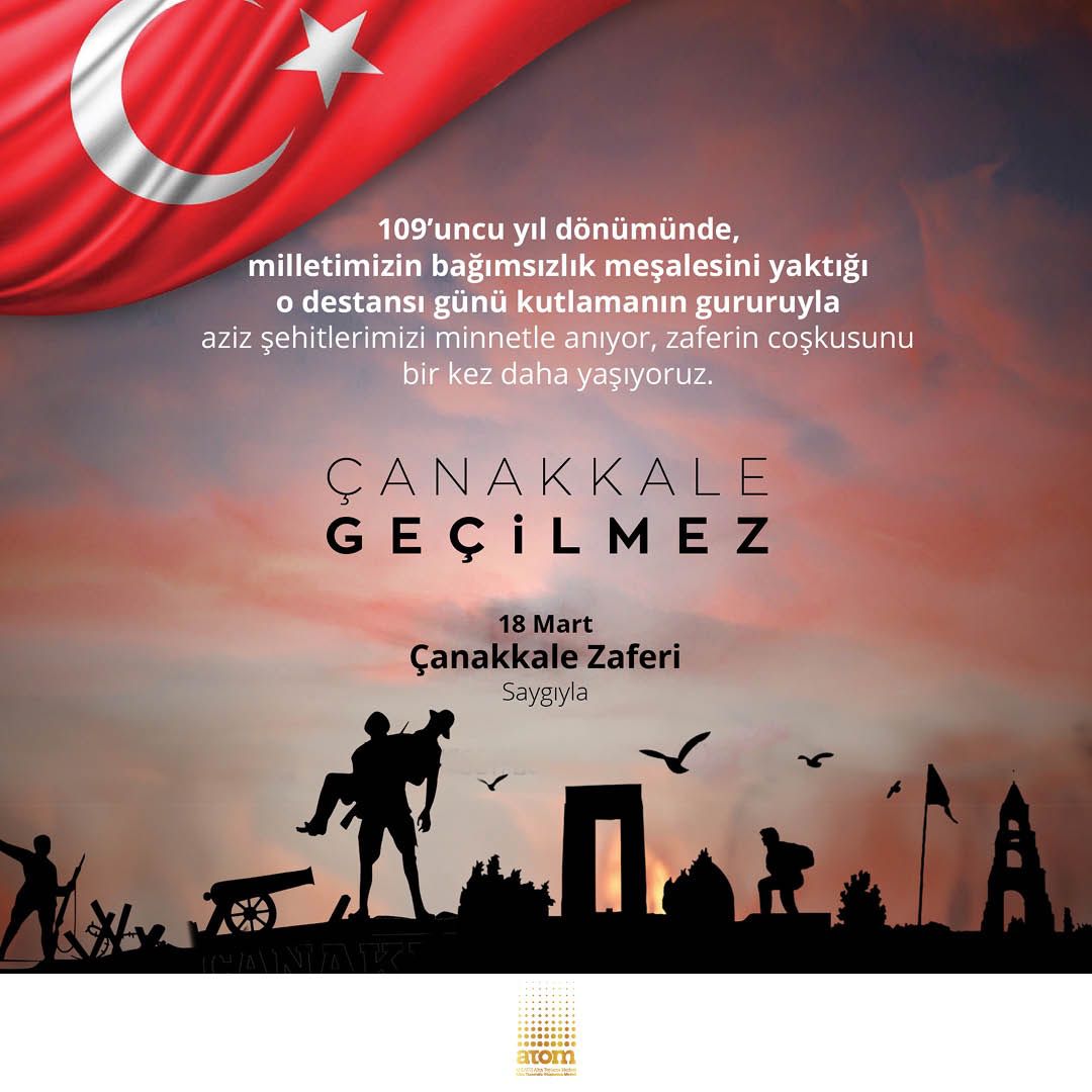 Ulu önder Mustafa Kemal Atatürk ve tüm kahraman şehitlerimizi minnet ve saygı ile anıyoruz. 18 Mart Çanakkale Zaferi Kutlu Olsun! 
 #18Mart #ÇanakkaleZaferi #AHLPay #ATOM #Ahlatcı