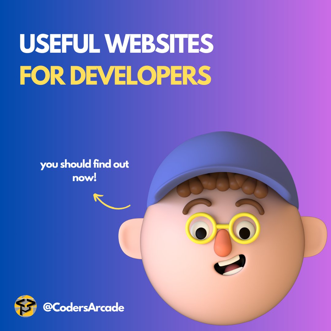 CodersArcade's tweet image. 🌐 Essential websites for devs: Happy coding! 🚀 #DeveloperResources #CodingCommunity #codersarcade