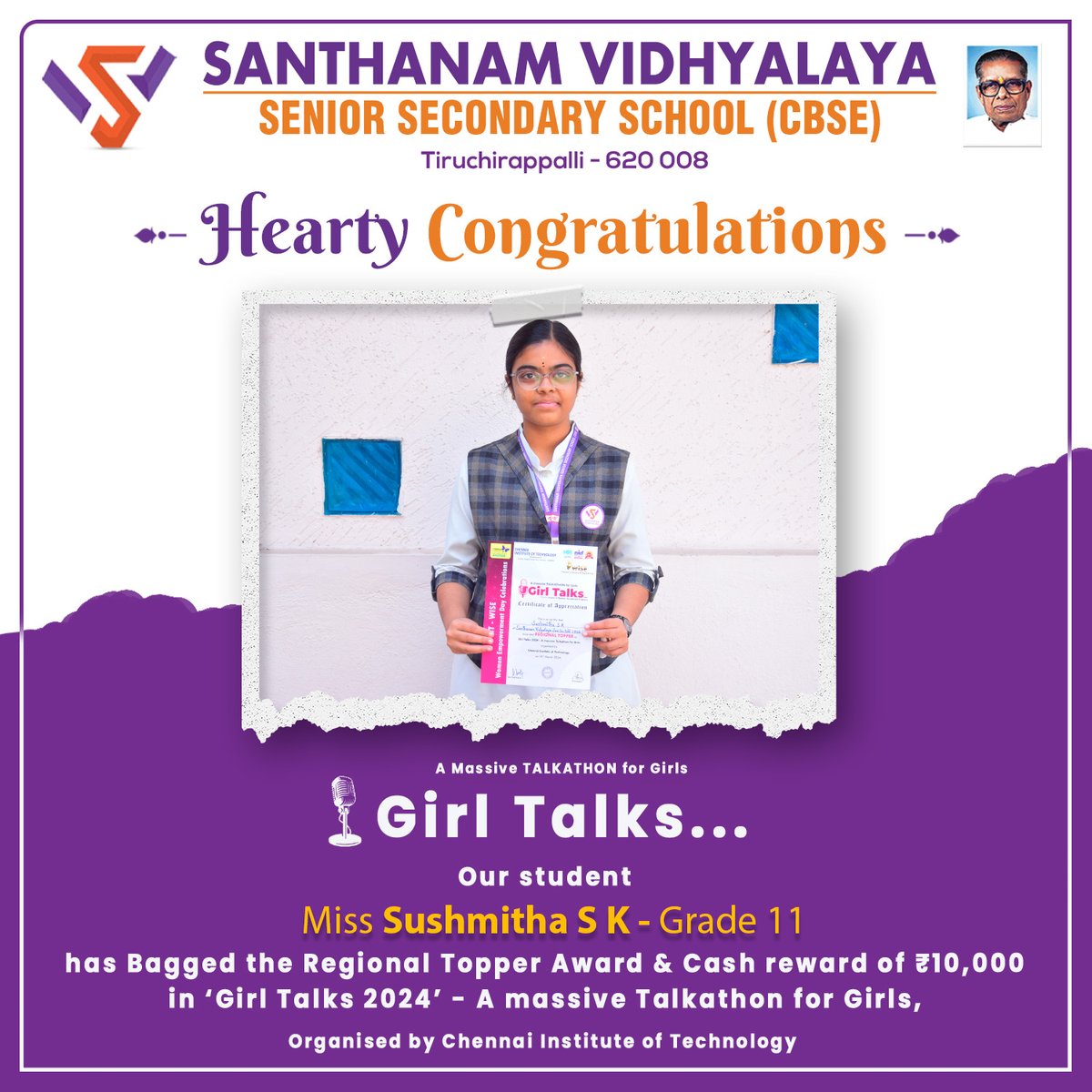 CONTACTSV1's tweet photo. #chennaiinstituteoftechnology #massive #talkathon #girls #regionaltopper #cashrewards #girltalks #santhanamvidhyalayacbse #trichycbseschools https://t.co/uOd1o2nyLO