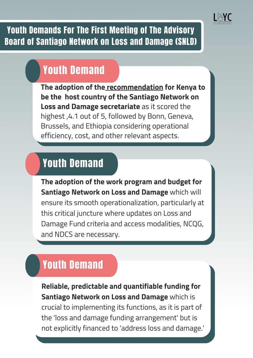 🌍🔊 Youth demand tangible results from the 1st meeting of the Santiago Network on Loss and Damage's (SNLD) Advisory Board, set for March 18-20, 2024. The SNLD pledges to be a lifeline for vulnerable communities, offering crucial technical support for #LossAndDamage Actions