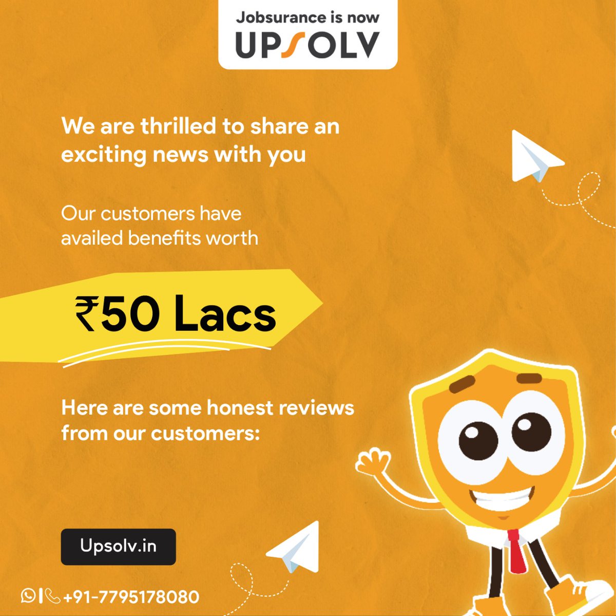 UpsolvOfficial's tweet photo. We are thrilled and excited to share our customer reviews/testimonials who have availed our benefits.
Till date our customers have availed benefits worth Rs. 50 Lacs.

Do check out https://t.co/BSgQBO7OKQ or talk to our team at 7795178080 to buy the plan. https://t.co/5qAsVqE0vL