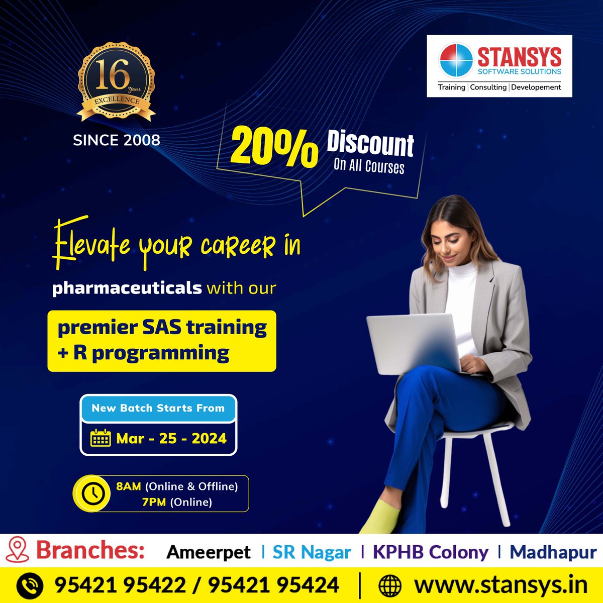 Stansys_SAS's tweet image. Enhance your pharmaceutical career with our comprehensive SAS training and R programming . 
Join Us Now: 95421 95422 / 95421 95424.
Visit:stansys.in
#salesforce #salesforcecertification #stansyssoftwaresolutions #online #offline #stansys #srnagar #hyderabad