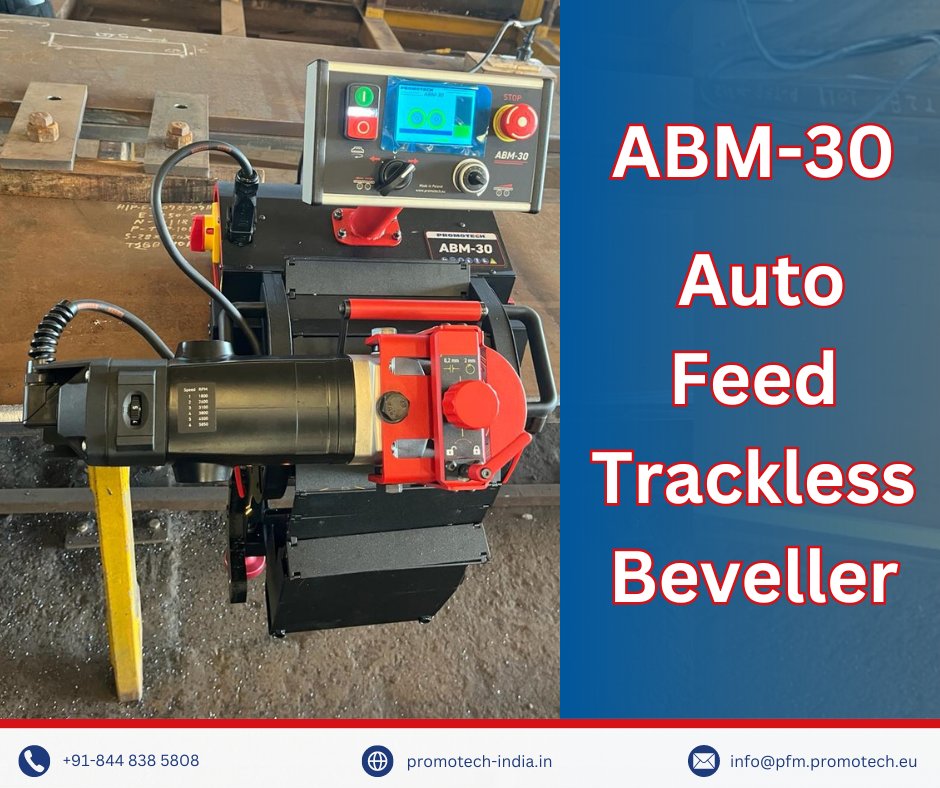 PromotechIindia's tweet image. Transform steel plates effortlessly with precision and quality using the ABM-30 portable beveling machine! 🛠️ From top to bottom edges, it delivers flawless double-side bevels without any thermal distortion. Check out more details bit.ly/42SwGzI

#BevelingMachine