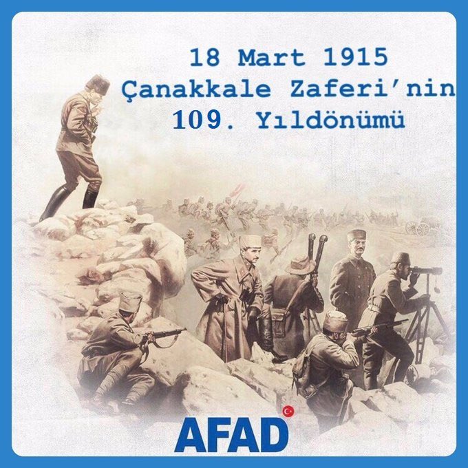 Çanakkale Zaferi’nin 109. Yılında başta Gazi Mustafa Kemal Atatürk olmak üzere aziz şehitlerimizi rahmet, minnet ve saygıyla anıyoruz. 🇹🇷🇹🇷🇹🇷

#18MartCanakkaleZaferi 
#CanakkaleGecilmez