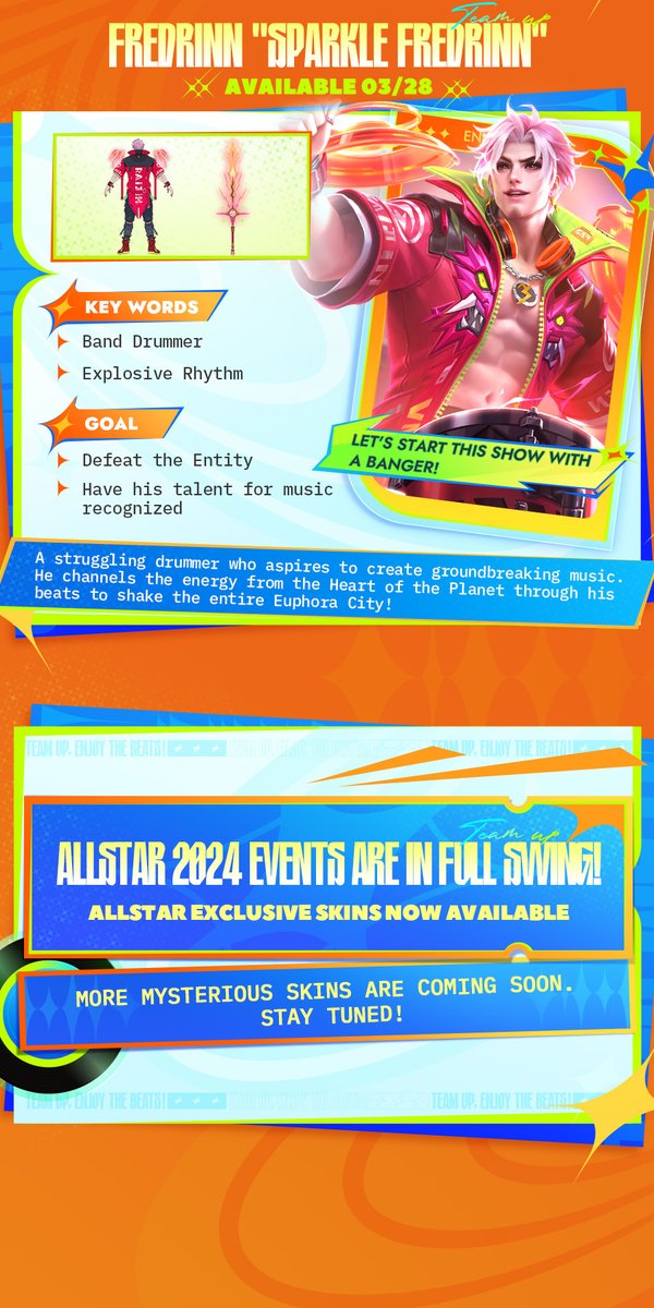 The ALLSTAR extravaganza has officially begun! Log in to the game and participate in events to receive rich rewards for free, including Esmeralda's ALLSTAR exclusive skin and Painted Skin!

#MobileLegendsBangBang
#MLBBALLSTAR
#MLBBNewSkin