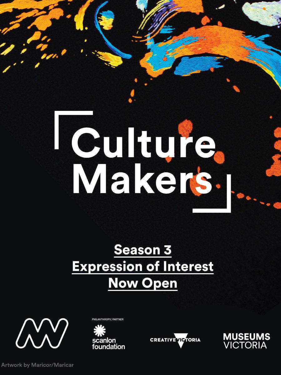 Calling all Culture Makers! 📣 We're now accepting expressions of interest for Culture Makers Season Three. This is a fantastic opportunity for Victorian artists from diverse communities to develop experiences at Melbourne Museum. 👉 Apply now: brnw.ch/21wHXEL