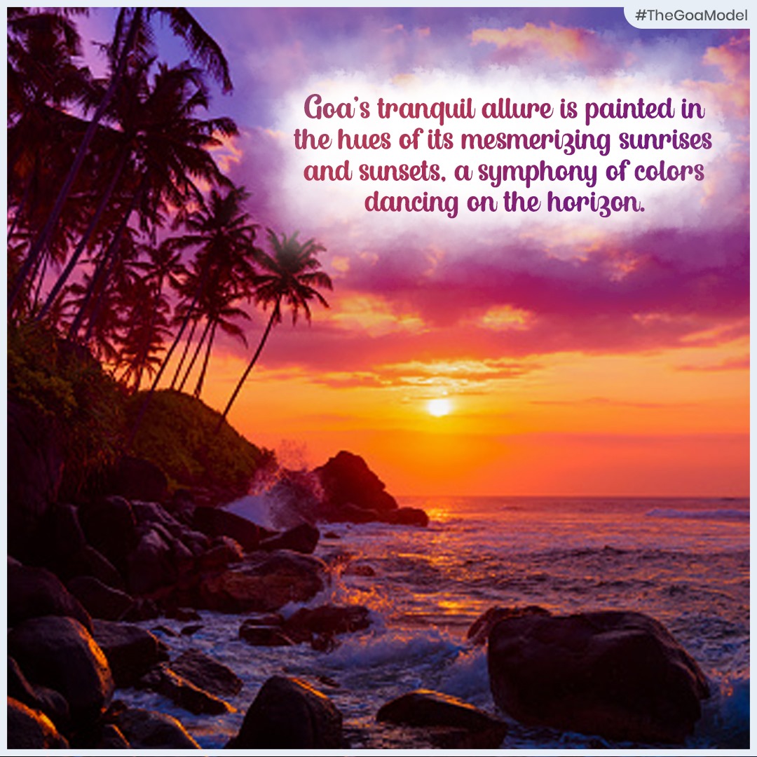 Lose yourself in the tranquil embrace of #Goa, where every sunrise and sunset paints the sky in hues of serenity. 
#TheGoaModel
#TranquilGoa #SerenitySunrise #SunsetMagic #GoaBeauty #TranquilEmbrace   #SunsetSerenity #GoaBliss #TranquilVibes #SerenitySpectacle