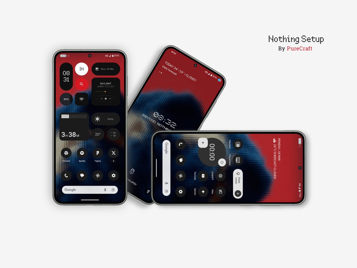 PureCraftDesign's tweet image. My NothingOS Setup in Redmi 👀

Wallpaper From: @wallfever
Custom rom: @projectelixiros 
Original Phone: @RedmiIndia Note 10 Pro Max Blah Blah..
Launcher: Ported @nothing Launcher 2.5.7

#Nothing #NothingPhone2a @to_dothing @nothingindia